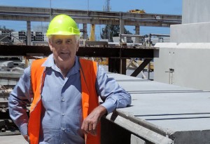 Greg Page monitoring the construction of our crayfish reef.